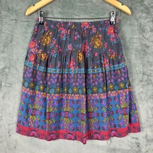 Natural Life Skirt Medium Calla Romantic Floral Tiered Mini Boho Flowy Girly